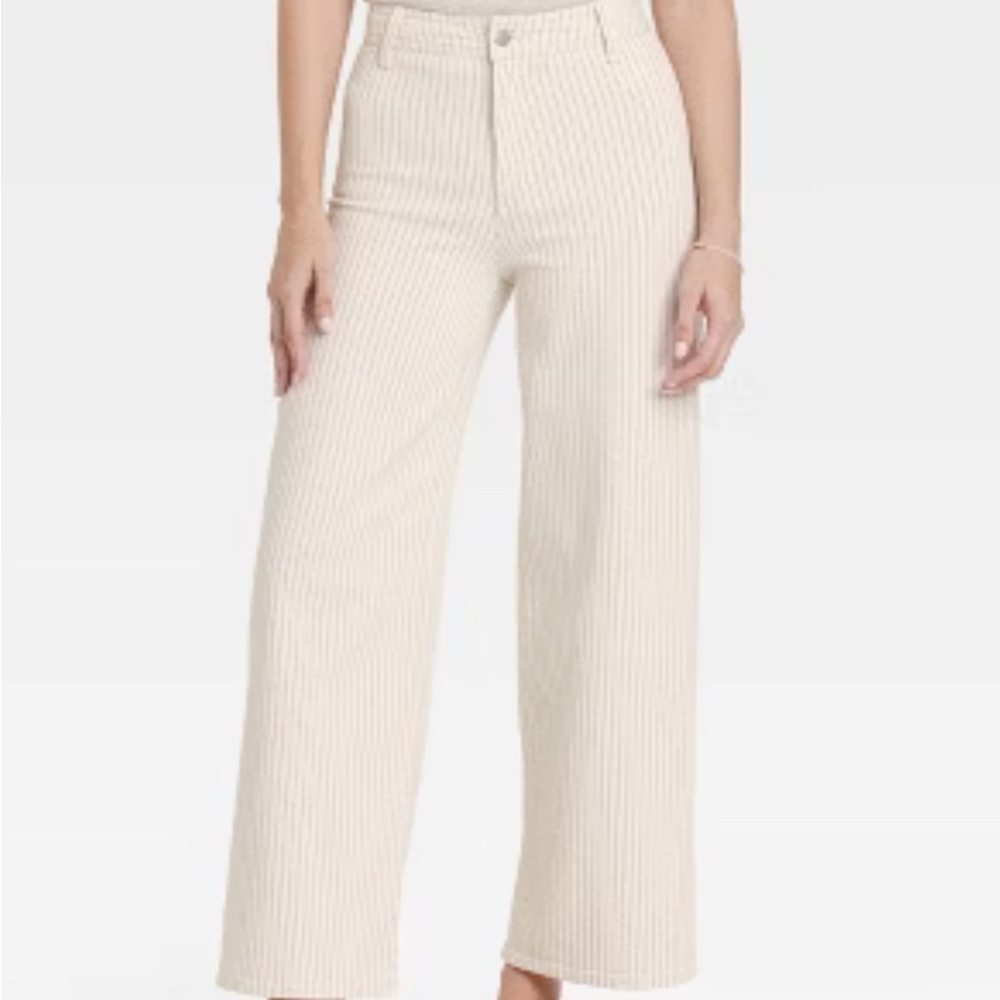 Universal Thread Cream Striped Wide Leg Pants